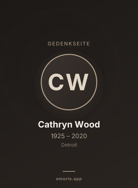 Gedenkportrait von Cathryn Wood