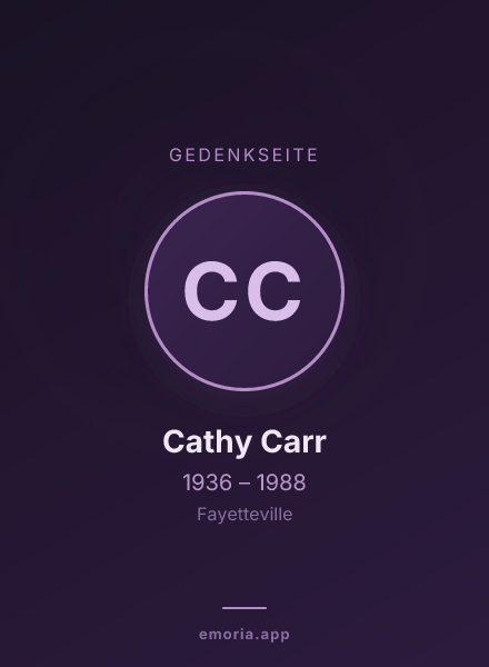 Gedenkportrait von Cathy Carr