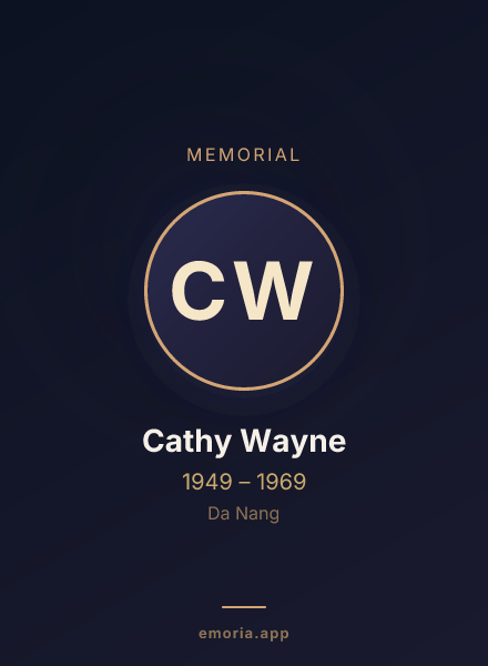 Memorial portrait of Cathy Wayne