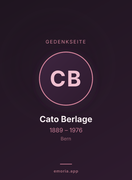 Gedenkportrait von Cato Berlage