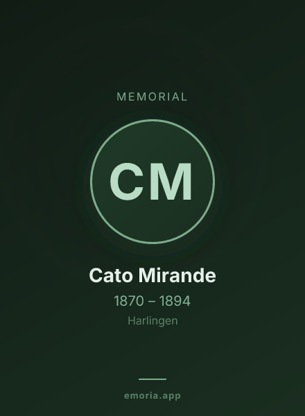 Memorial portrait of Cato Mirande