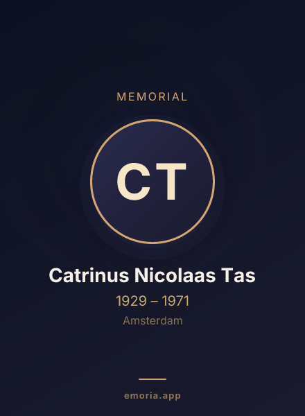 Memorial portrait of Catrinus Nicolaas Tas