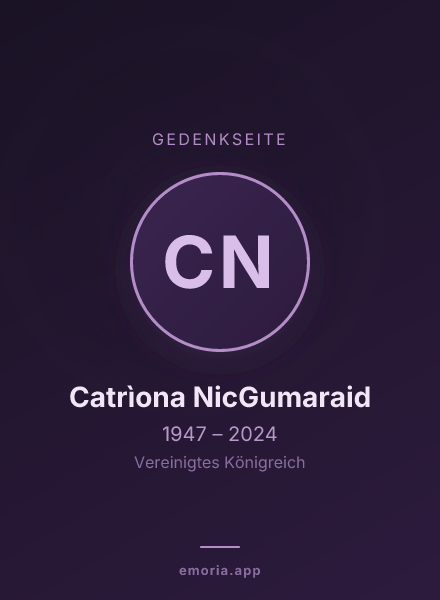 Gedenkportrait von Catrìona NicGumaraid