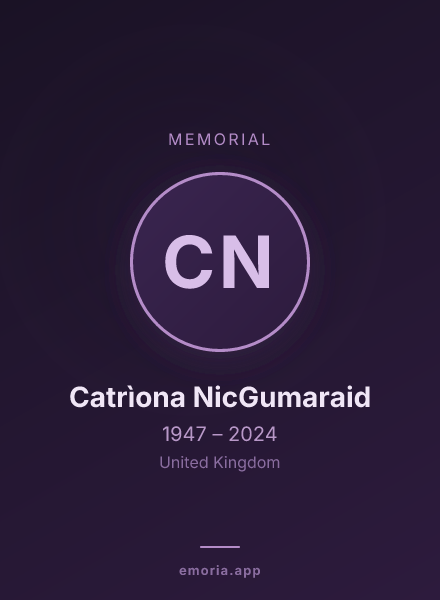 Memorial portrait of Catrìona NicGumaraid
