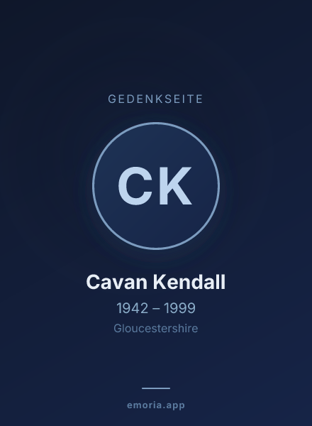 Gedenkportrait von Cavan Kendall