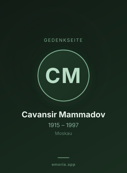 Gedenkportrait von Cavansir Mammadov