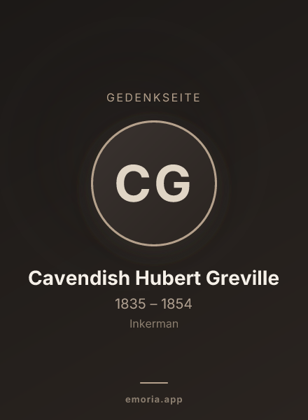 Gedenkportrait von Cavendish Hubert Greville