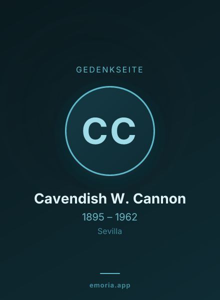 Gedenkportrait von Cavendish W. Cannon
