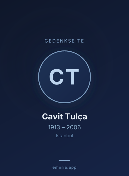 Gedenkportrait von Cavit Tulça