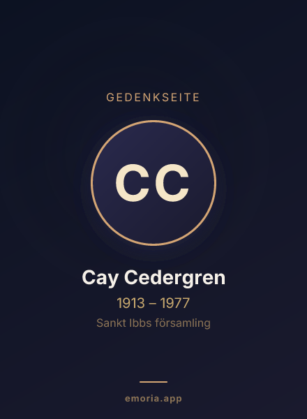 Gedenkportrait von Cay Cedergren