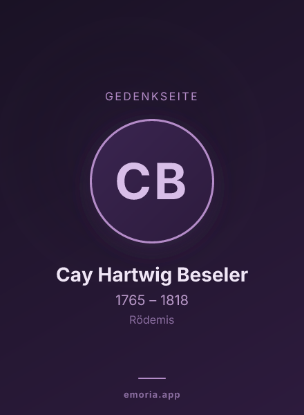 Gedenkportrait von Cay Hartwig Beseler