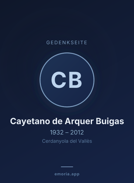 Gedenkportrait von Cayetano de Arquer Buigas