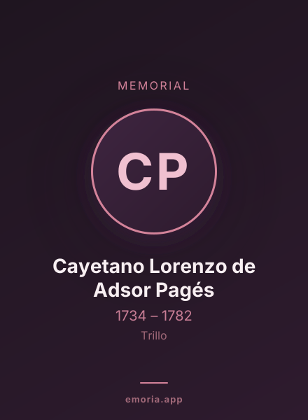 Memorial portrait of Cayetano Lorenzo de Adsor Pagés
