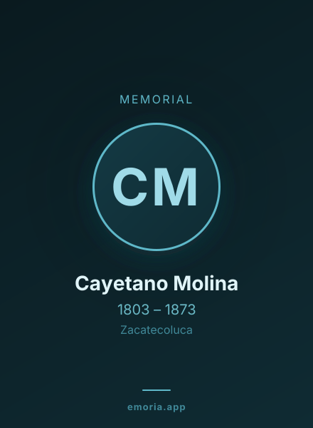 Memorial portrait of Cayetano Molina