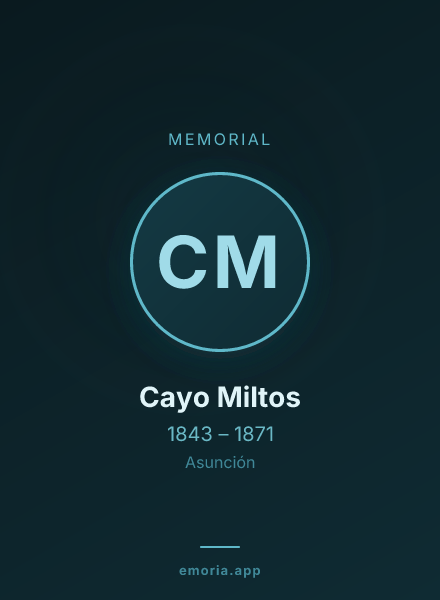 Memorial portrait of Cayo Miltos