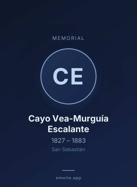 Memorial portrait of Cayo Vea-Murguía Escalante