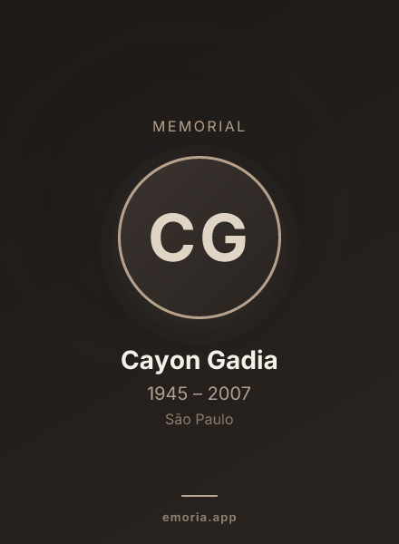Memorial portrait of Cayon Gadia