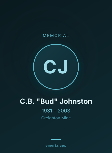 Memorial portrait of C.B. "Bud" Johnston