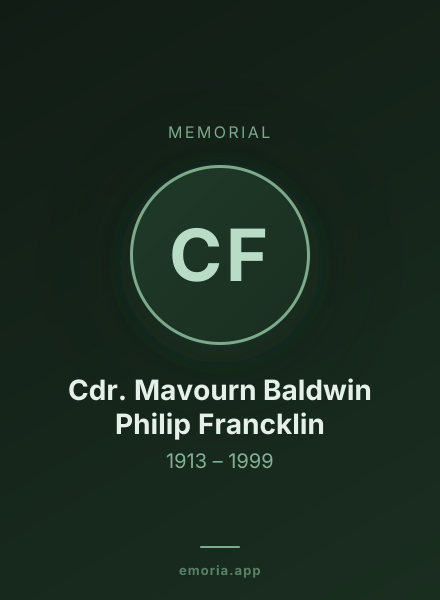 Memorial portrait of Cdr. Mavourn Baldwin Philip Francklin