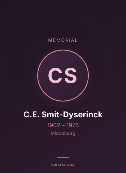 Memorial portrait of C.E. Smit-Dyserinck