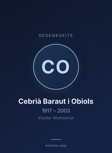 Gedenkportrait von Cebrià Baraut i Obiols