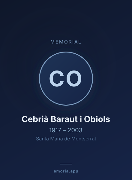 Memorial portrait of Cebrià Baraut i Obiols