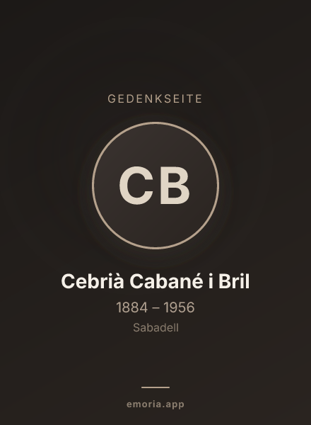 Gedenkportrait von Cebrià Cabané i Bril