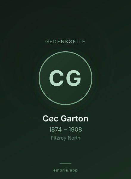 Gedenkportrait von Cec Garton
