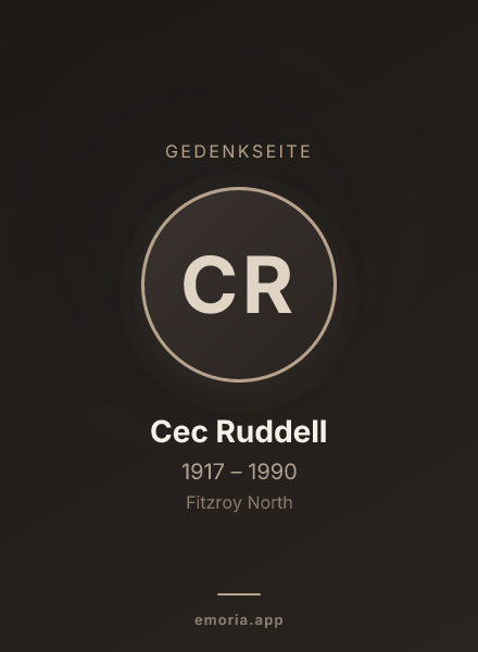 Gedenkportrait von Cec Ruddell