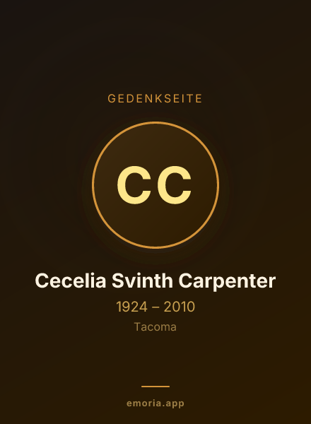 Gedenkportrait von Cecelia Svinth Carpenter