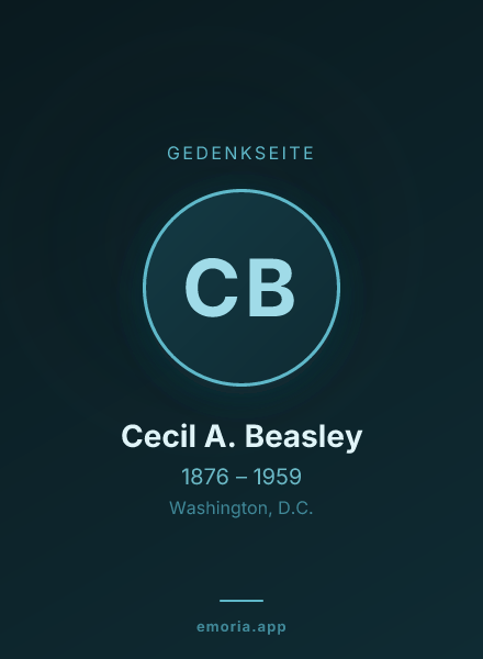 Gedenkportrait von Cecil A. Beasley