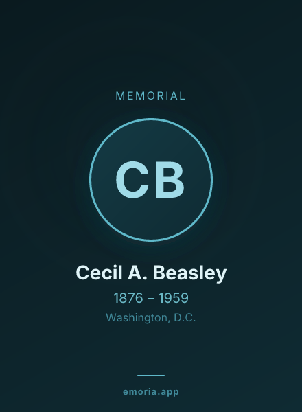 Memorial portrait of Cecil A. Beasley