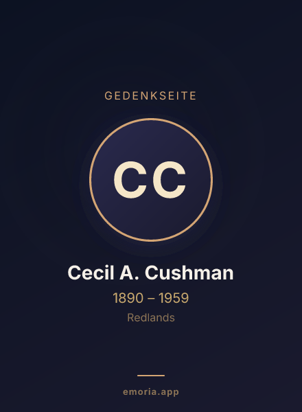 Gedenkportrait von Cecil A. Cushman