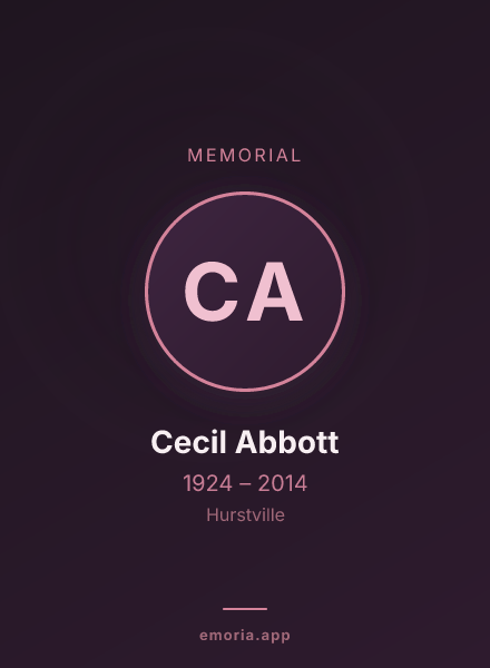 Memorial portrait of Cecil Abbott