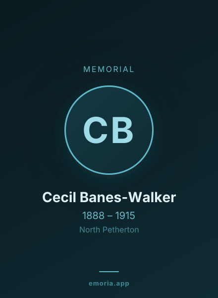Memorial portrait of Cecil Banes-Walker