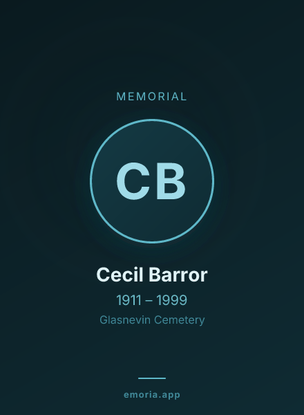Memorial portrait of Cecil Barror