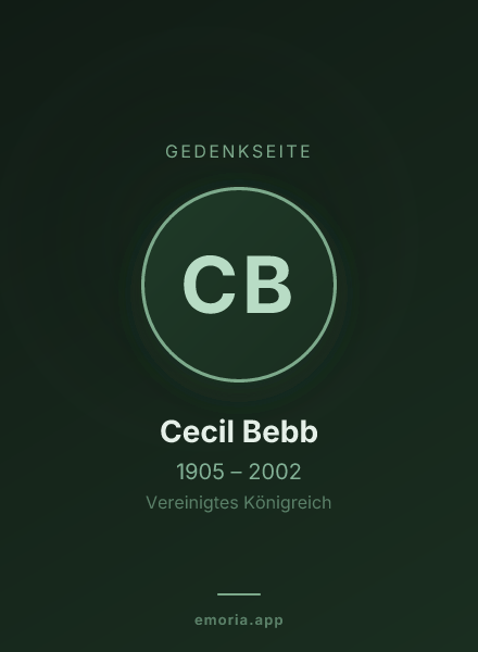 Gedenkportrait von Cecil Bebb