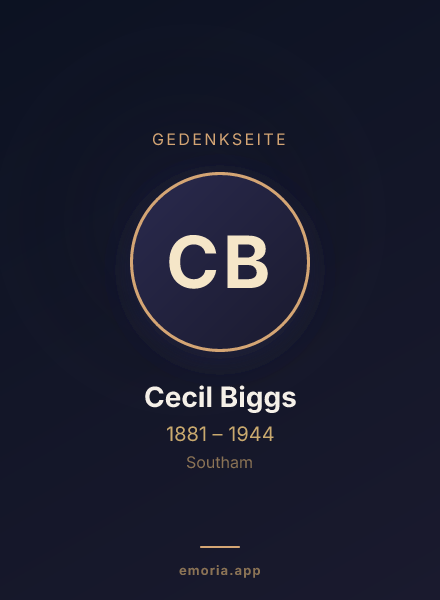 Gedenkportrait von Cecil Biggs