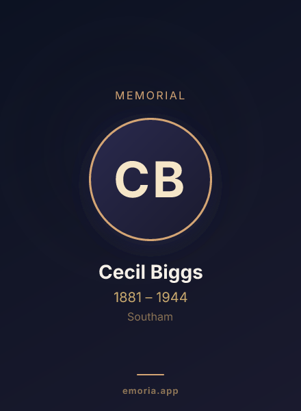 Memorial portrait of Cecil Biggs