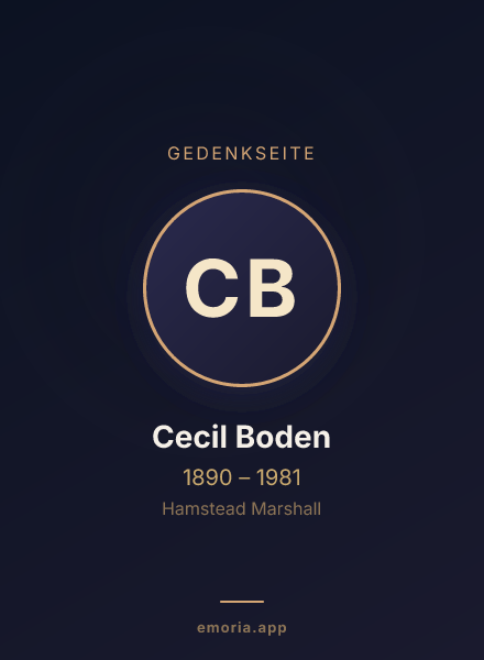 Gedenkportrait von Cecil Boden