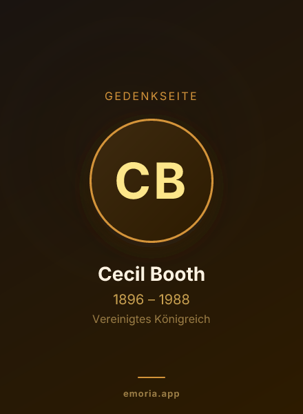 Gedenkportrait von Cecil Booth
