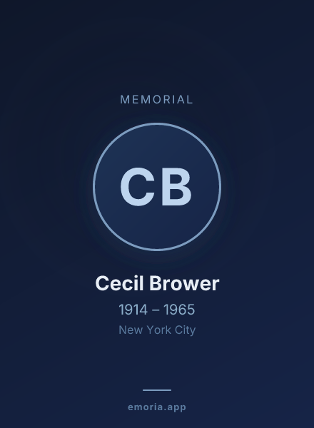Memorial portrait of Cecil Brower
