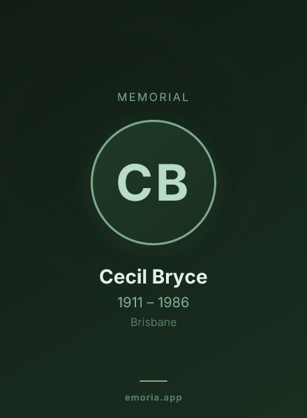 Memorial portrait of Cecil Bryce