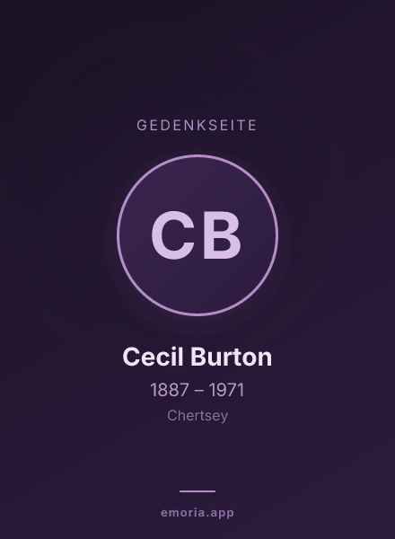 Gedenkportrait von Cecil Burton