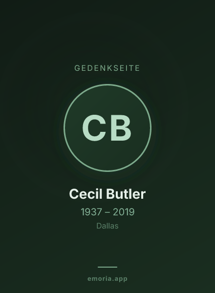 Gedenkportrait von Cecil Butler