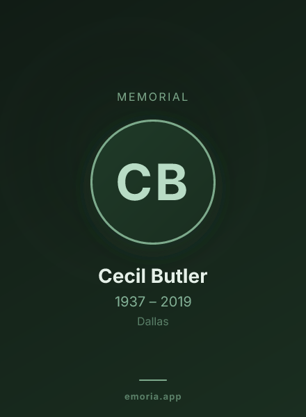 Memorial portrait of Cecil Butler