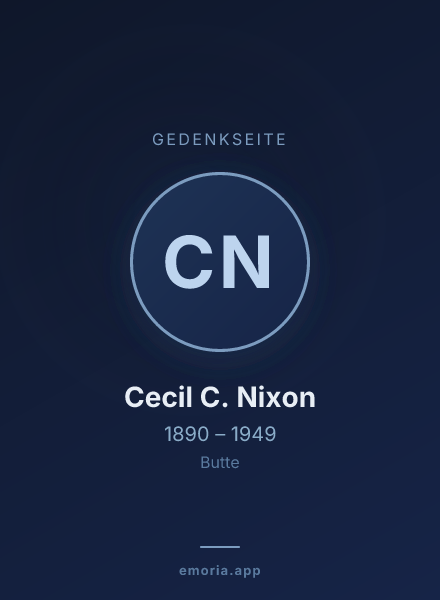 Gedenkportrait von Cecil C. Nixon