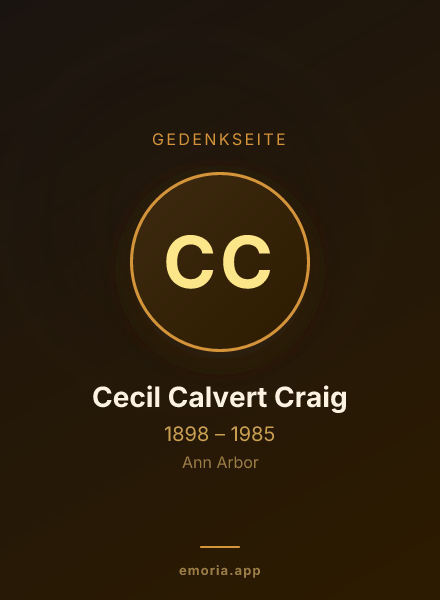Gedenkportrait von Cecil Calvert Craig