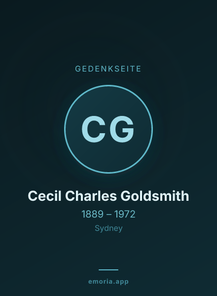 Gedenkportrait von Cecil Charles Goldsmith