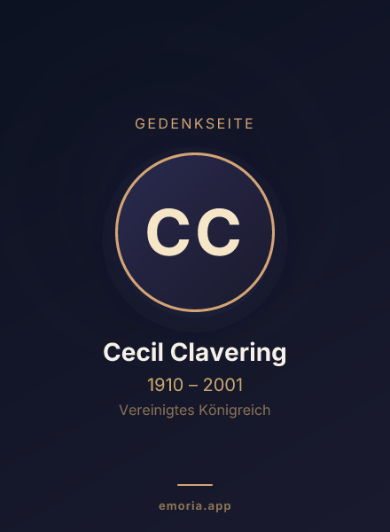 Gedenkportrait von Cecil Clavering